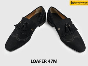 [Size 42] Giày lười da lộn loafer nam xanh navy 47M 004