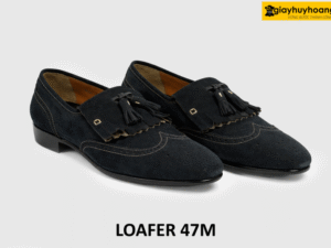 [Size 42] Giày lười da lộn loafer nam xanh navy 47M 003