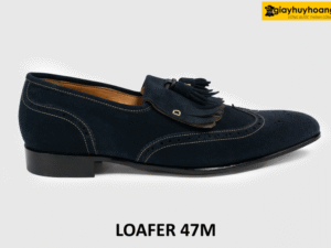 [Size 42] Giày lười da lộn loafer nam xanh navy 47M 001