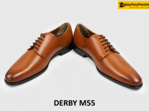 Giày da derby nam đế khâu chỉ màu bò nam tính M55 004