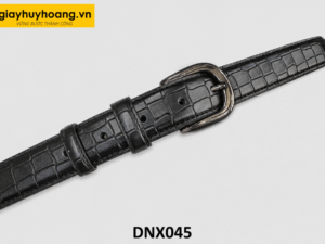 Dây nịt thắt lưng nam 2.8 cm da bò vân cá sấu DNX045 001