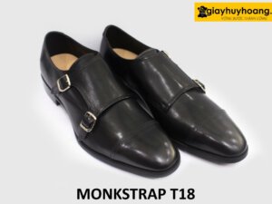 Giày da nam công sở không dây Monkstrap T18 đen 003