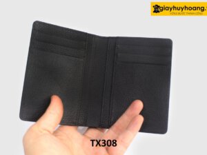Bóp Ví nam da bò vân hạt 1 ngăn đựng tiền TX308 002