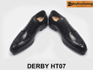Giày da nam chính hãng derby sliptoe Derby T07 đen 003