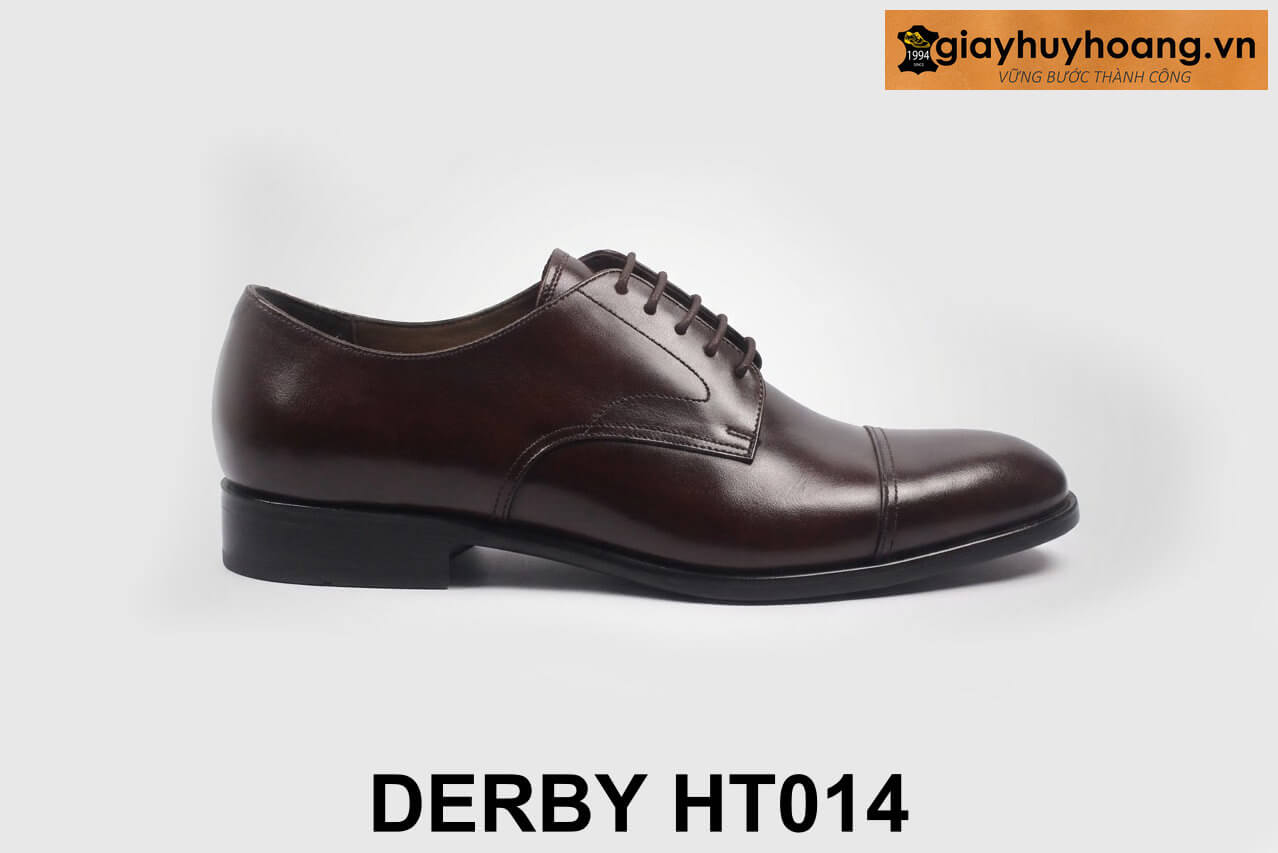 ban-giay-da-nam-thu-cong-derby-giayhuyhoang-nau-T014-004 Giày da nam công sở màu nâu sang trọng Derby HT014 001