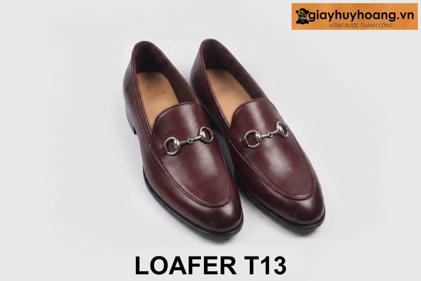ban-giay-luoi-da-nam-ht13-cao-cap-6 Giày da lười nam có khóa horesit đỏ đô Loafer T13 004
