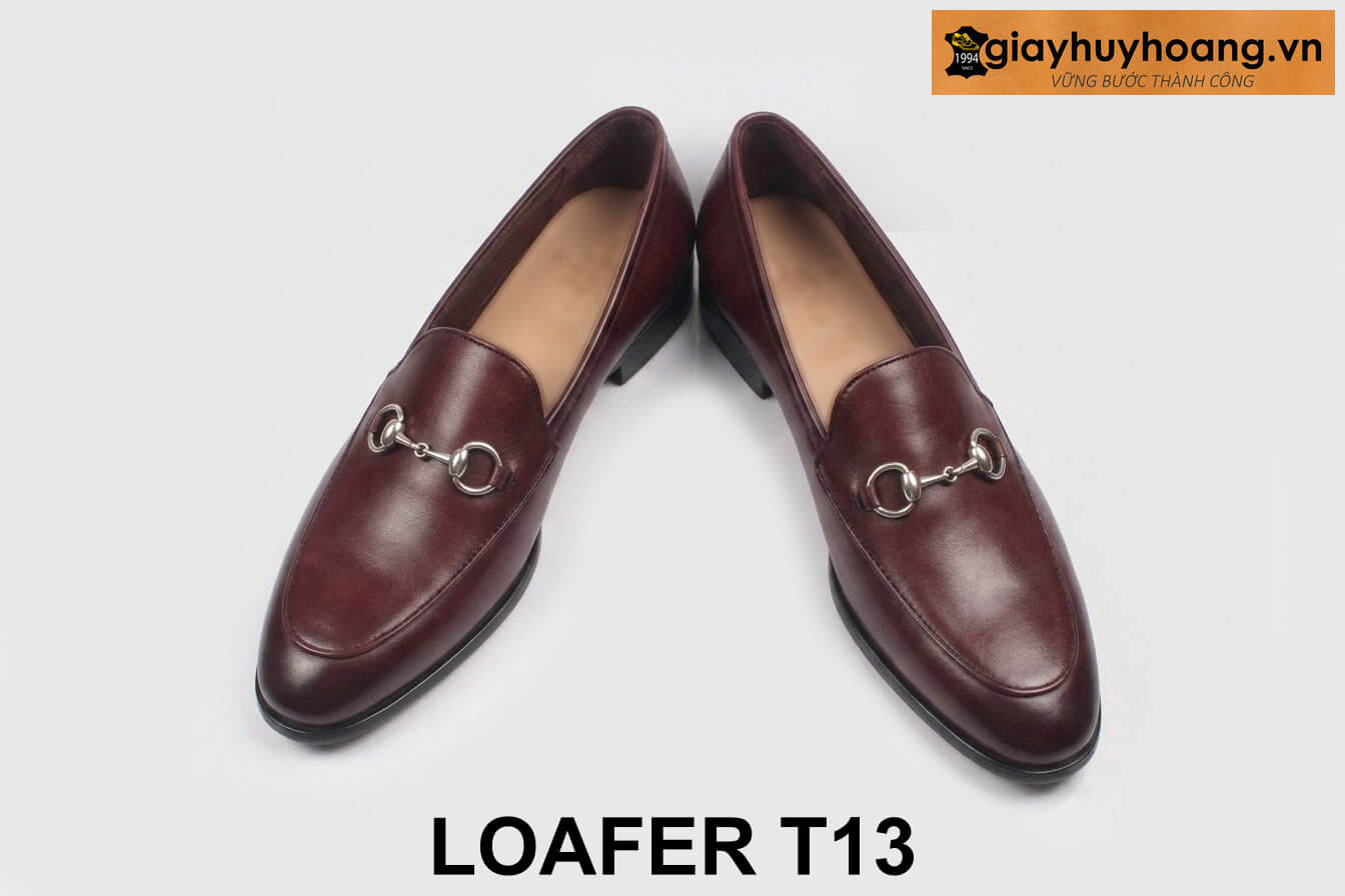 ban-giay-luoi-da-nam-ht13-cao-cap-7 Giày da lười nam có khóa horesit đỏ đô Loafer T13 003