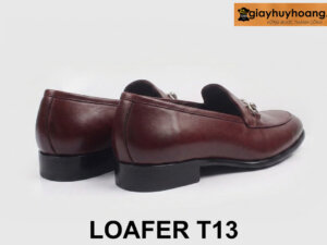Giày da lười nam có khóa horesit đỏ đô Loafer T13 002