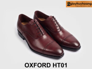 Giày da oxford nam thời trang đỏ đô cao cấp HT01 002
