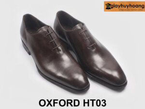 Giày oxford nam da bò trơn màu nâu HT03 004