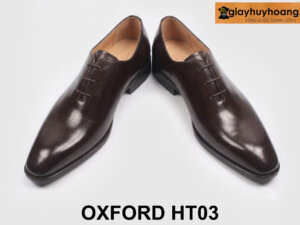 Giày oxford nam da bò trơn màu nâu HT03 003
