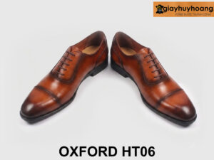 Giày tây da nam Oxford màu bò đế khâu chỉ HT06 003