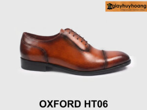 Giày tây da nam Oxford màu bò đế khâu chỉ HT06 001