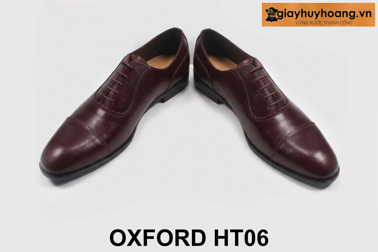 ban-giay-tay-nam-thu-cong-oxford-t06-do-3 Giày oxford da nam màu đỏ đô hàng hiệu Oxford HT06 003