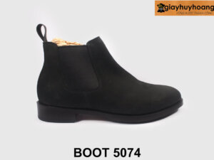 Giày da lộn nam cổ cao màu đen chelsea Boot 5074 001