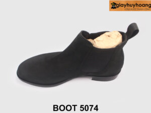 Giày da lộn nam cổ cao màu đen chelsea Boot 5074 006