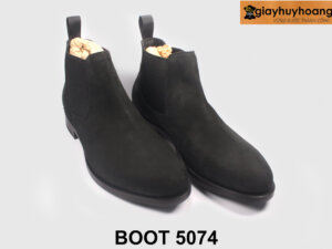 Giày da lộn nam cổ cao màu đen chelsea Boot 5074 005