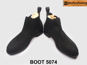 Giày da lộn nam cổ cao màu đen chelsea Boot 5074 004
