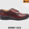 Giày tây nam patina đỏ đô derby nam đẹp OCS 001