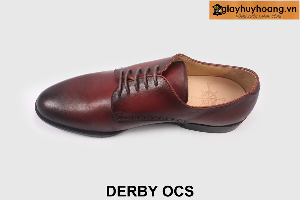 ban-giay-da-derby-nam-chinh-hang-giayhuyhoang-ocs-2 Giày tây nam patina đỏ đô derby nam đẹp OCS 005