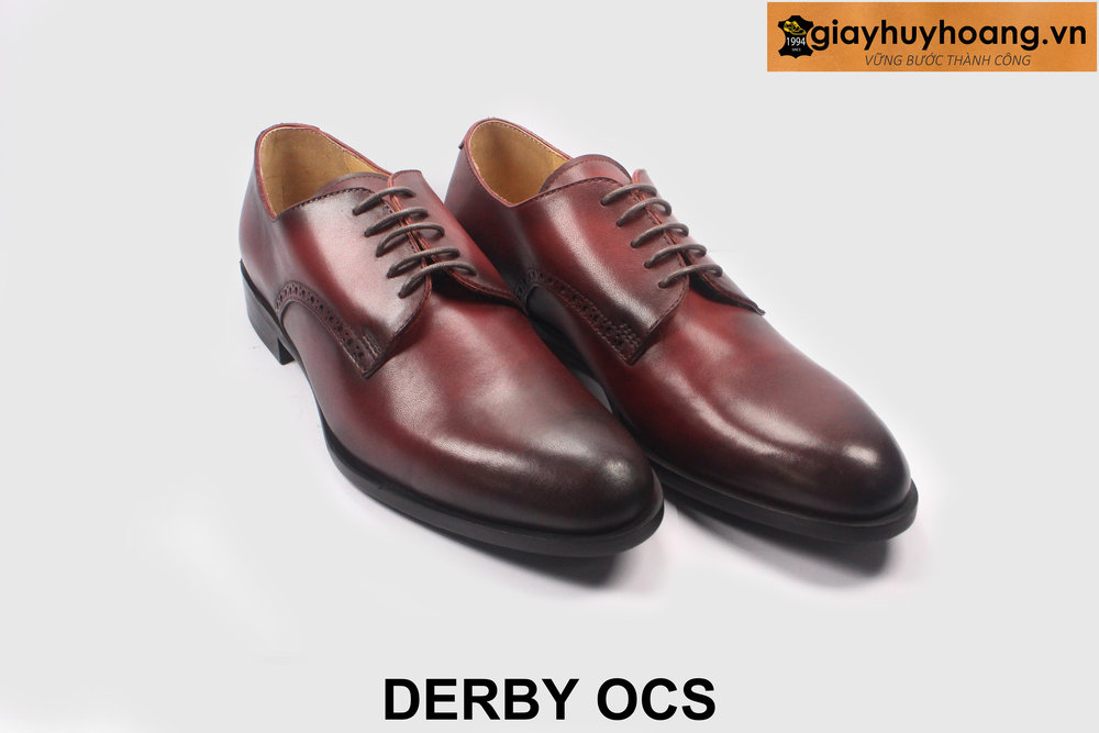 ban-giay-da-derby-nam-chinh-hang-giayhuyhoang-ocs-3 Giày tây nam patina đỏ đô derby nam đẹp OCS 004