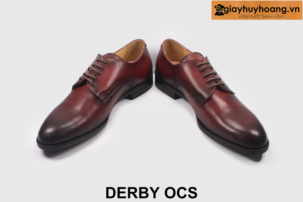 ban-giay-da-derby-nam-chinh-hang-giayhuyhoang-ocs-4 Giày tây nam patina đỏ đô derby nam đẹp OCS 003