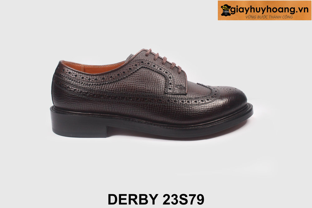ban-giay-da-derby-nam-cong-so-giayhuyhoang-23s79-1 Giày da derby nam Wingtips chính hãng nâu Derby 23S79 001