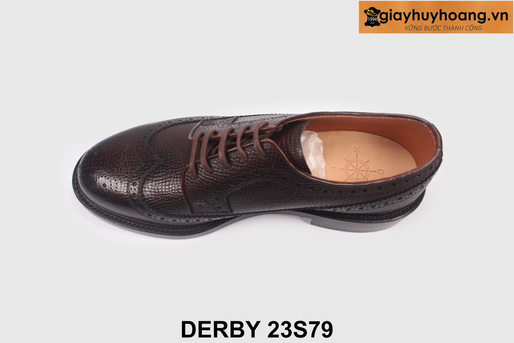 ban-giay-da-derby-nam-cong-so-giayhuyhoang-23s79-2 Giày da derby nam Wingtips chính hãng nâu Derby 23S79 005