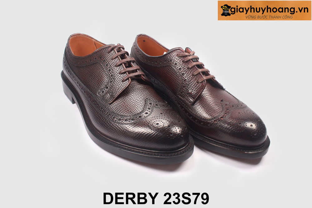 ban-giay-da-derby-nam-cong-so-giayhuyhoang-23s79-3 Giày da derby nam Wingtips chính hãng nâu Derby 23S79 004
