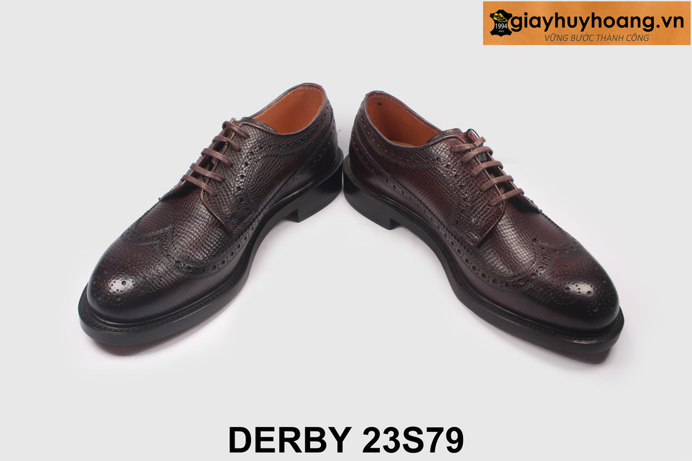 ban-giay-da-derby-nam-cong-so-giayhuyhoang-23s79-4 Giày da derby nam Wingtips chính hãng nâu Derby 23S79 003