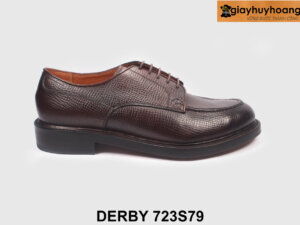 Giày tây nam công sở màu nâu da vân Derby 723S79 001