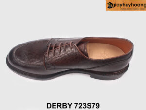 Giày tây nam công sở màu nâu da vân Derby 723S79 005
