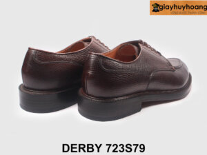 Giày tây nam công sở màu nâu da vân Derby 723S79 002