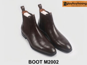 Giày da nam cổ cao chelsea Boot M2002 màu nâu 004