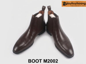 Giày da nam cổ cao chelsea Boot M2002 màu nâu 003