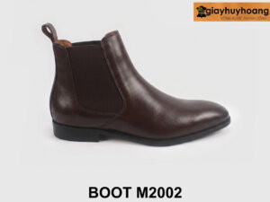 Giày da nam cổ cao chelsea Boot M2002 màu nâu 001