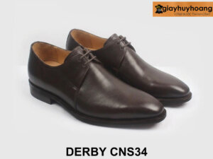 [Size 41] Giày da nam derby 2 cặp lỗ buộc dây nâu CNS34 004