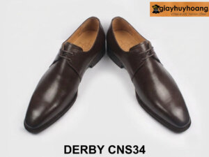 [Size 41] Giày da nam derby 2 cặp lỗ buộc dây nâu CNS34 003