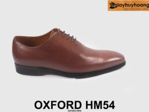 Giày tây oxford nam da bò không họa tiết M54 màu nâu 001