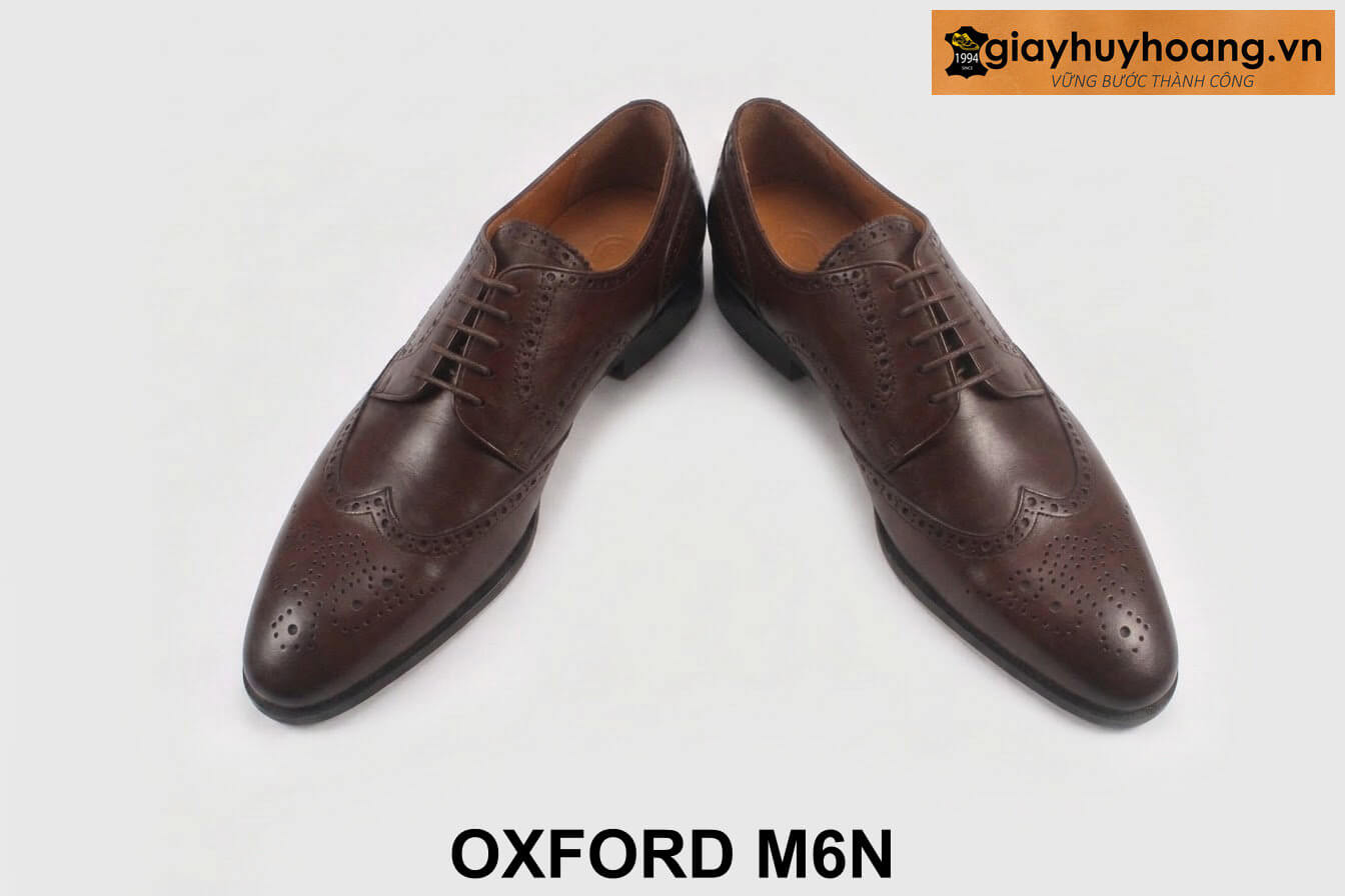 ban-giay-da-nam-cao-cap-oxford-htm54-nau-2 Giày derby nam thiết kế đục lỗ cánh chim M6N nâu 003