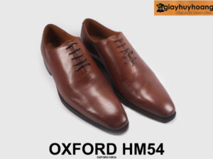 Giày tây oxford nam da bò không họa tiết M54 màu nâu 004