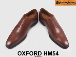 Giày tây oxford nam da bò không họa tiết M54 màu nâu 003