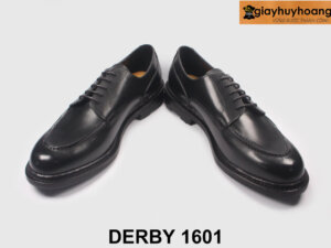 Giày da nam công sở mũi tròn đen cao cấp Derby 1601 004
