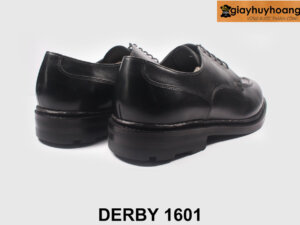 Giày da nam công sở mũi tròn đen cao cấp Derby 1601 003