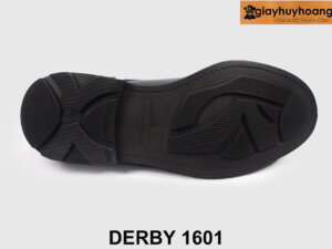 Giày da nam công sở mũi tròn đen cao cấp Derby 1601 002