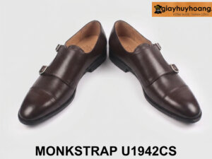 Giày da nam công sở 2 khóa màu nâu Monkstrap U1942cs 003