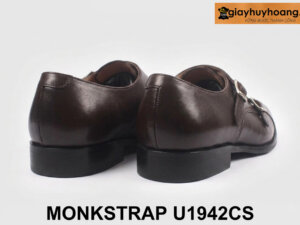 Giày da nam công sở 2 khóa màu nâu Monkstrap U1942cs 002