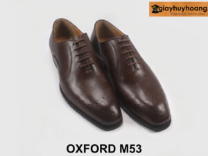 Giày da oxford nam màu nâu đế da bò Brogues M53 004