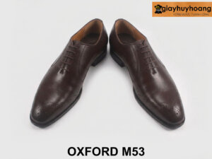 Giày da oxford nam màu nâu đế da bò Brogues M53 003