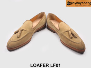 Giày da lười nam da lộn màu Be chính hãng Loafer LF01 003
